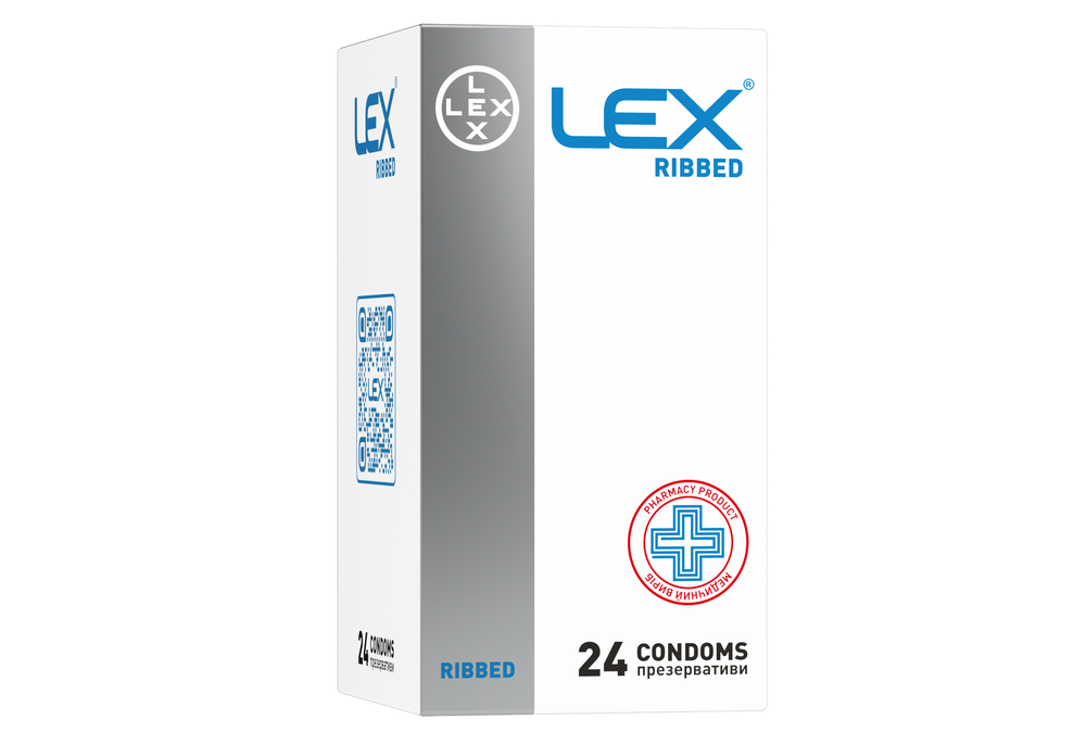 Презервативи LEX Ribbed з ребрами, 24 шт